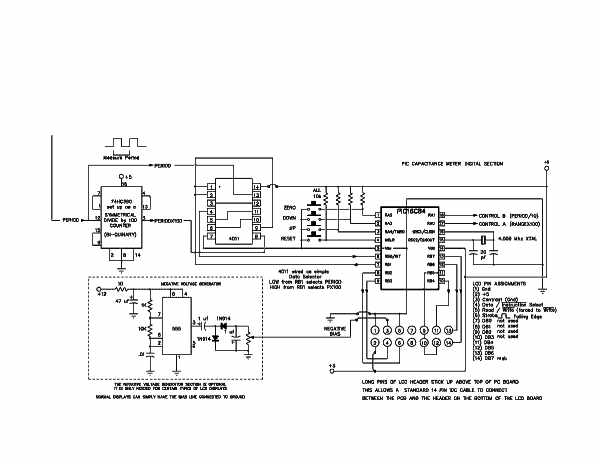 PIC16C84 PICMICRO CONTROLLED CAPACITANCE METER CIRCUIT