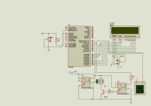 PIC16F877 MOTORS SPEED INDICATOR ENCODER SCHEMATIC