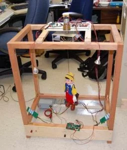 This project is full construction of mini puppet theater with computer control