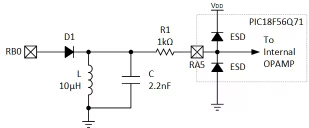 LC Resonant Circuit with ESD Diodes Shown