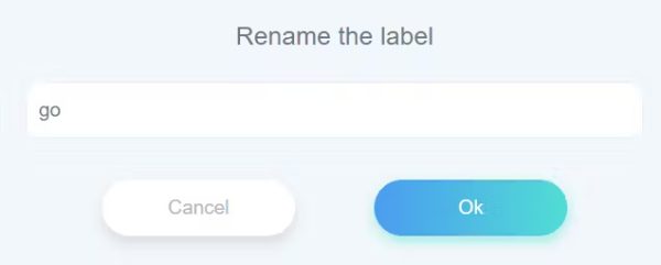 change the label name
