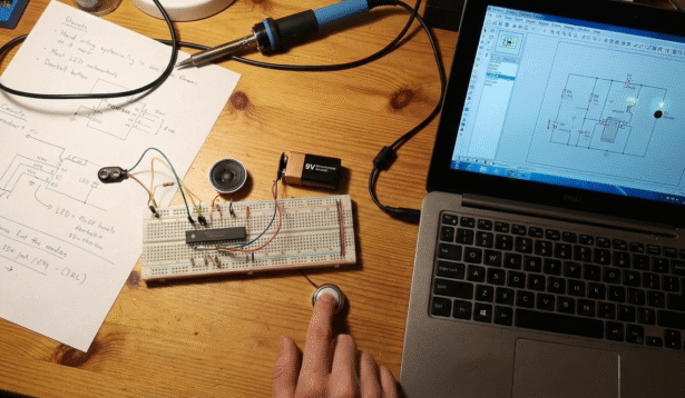 PIC doorbell breadboard prototype