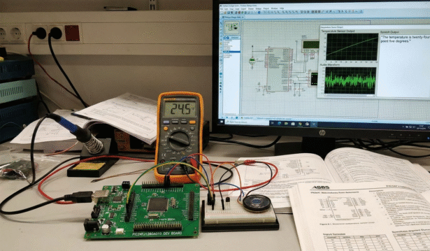 PIC24 temperature speech output hardware setup
